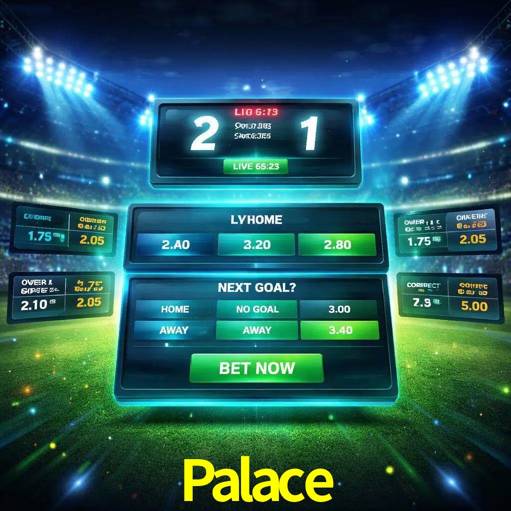 Vista de apuestas en vivo Palace durante un partido en curso